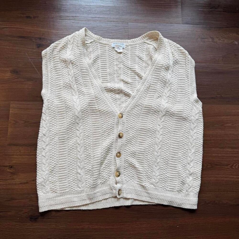 Izod Men's Cream and White Cardigan